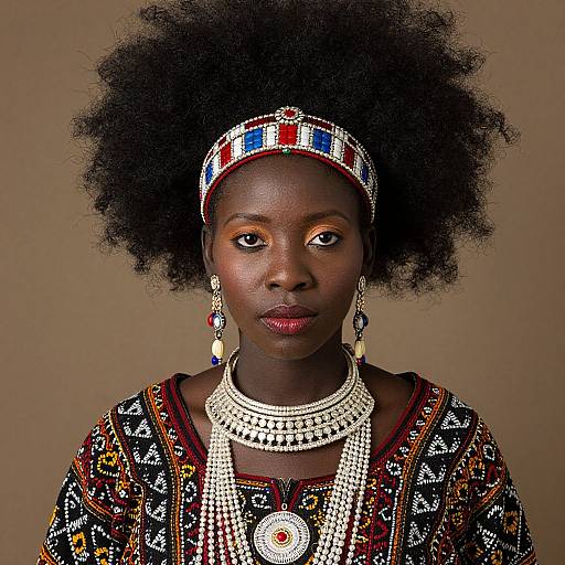 Zulu Woman in Traditional Headdress