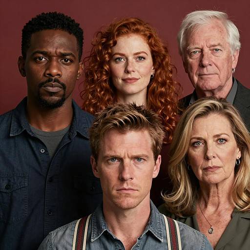 Group Portrait of Five Serious Adults