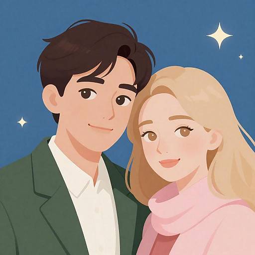 Romantic Portrait Under Starry Sky