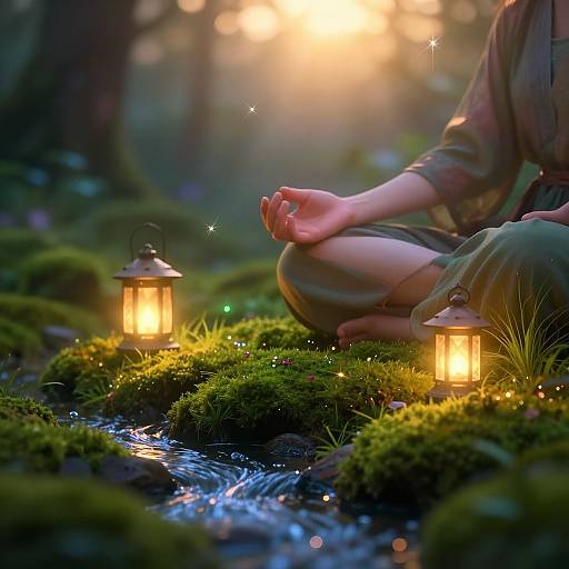 Magical Meditative Scene in Nature