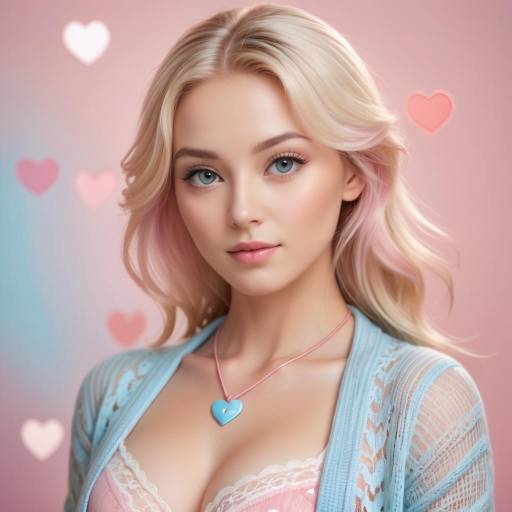 Vibrant Anime Portrait of Blonde Woman