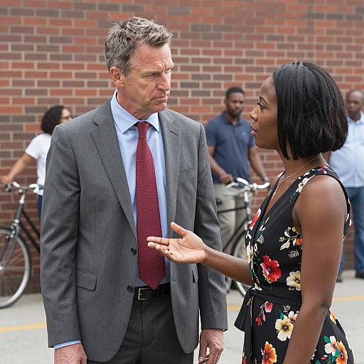 Business Meeting in Urban Setting