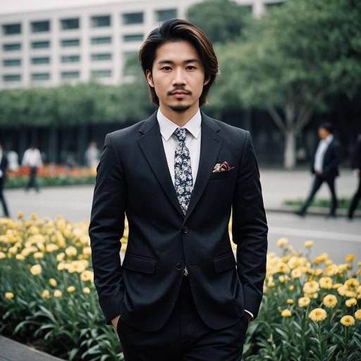Stylish Man in White Shirt Outdoors