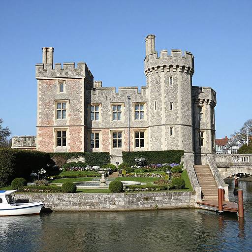 Majestic Stone Castle by Waterway