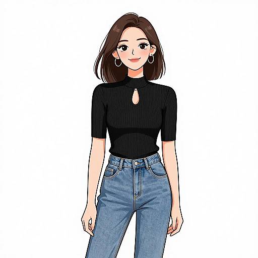 Chic Smiling Woman with Stylish Outfit