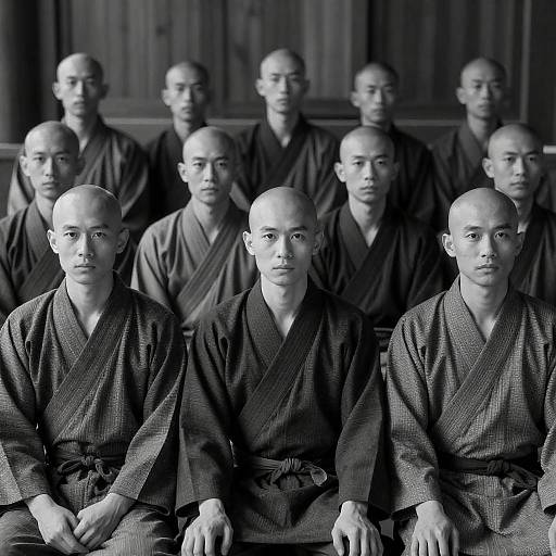 Serious Gathering of Bald East Asian Men