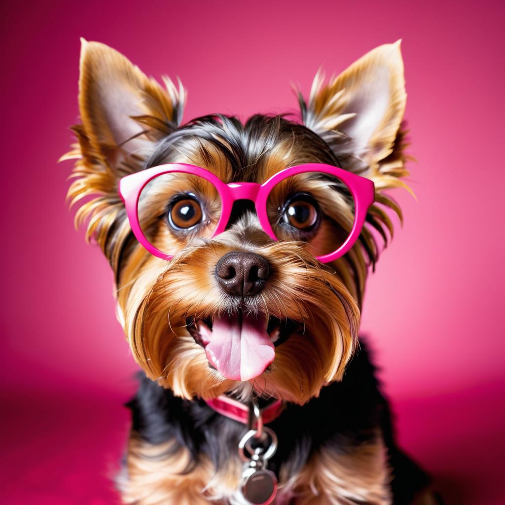 Exaggerated Yorkshire Terrier in Studio