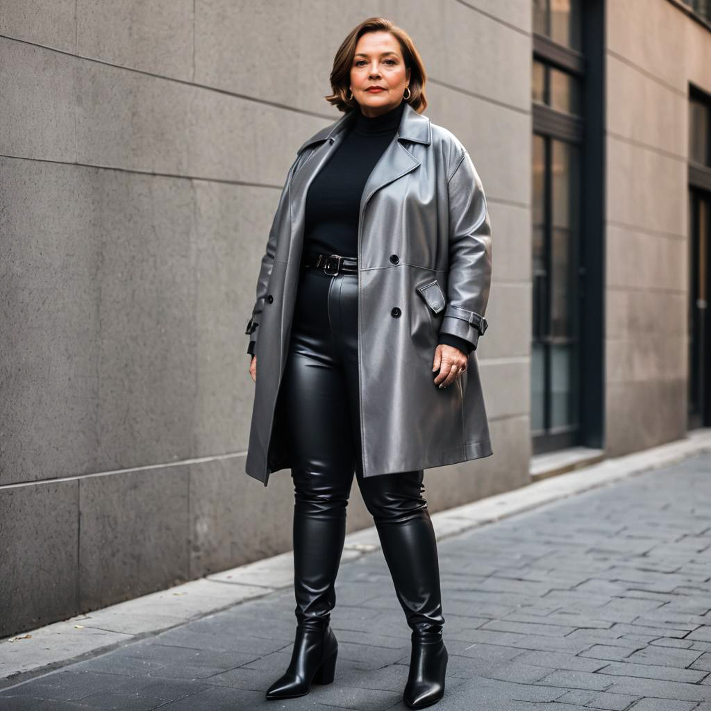 Edgy Chic Fashion: Confident Older Woman