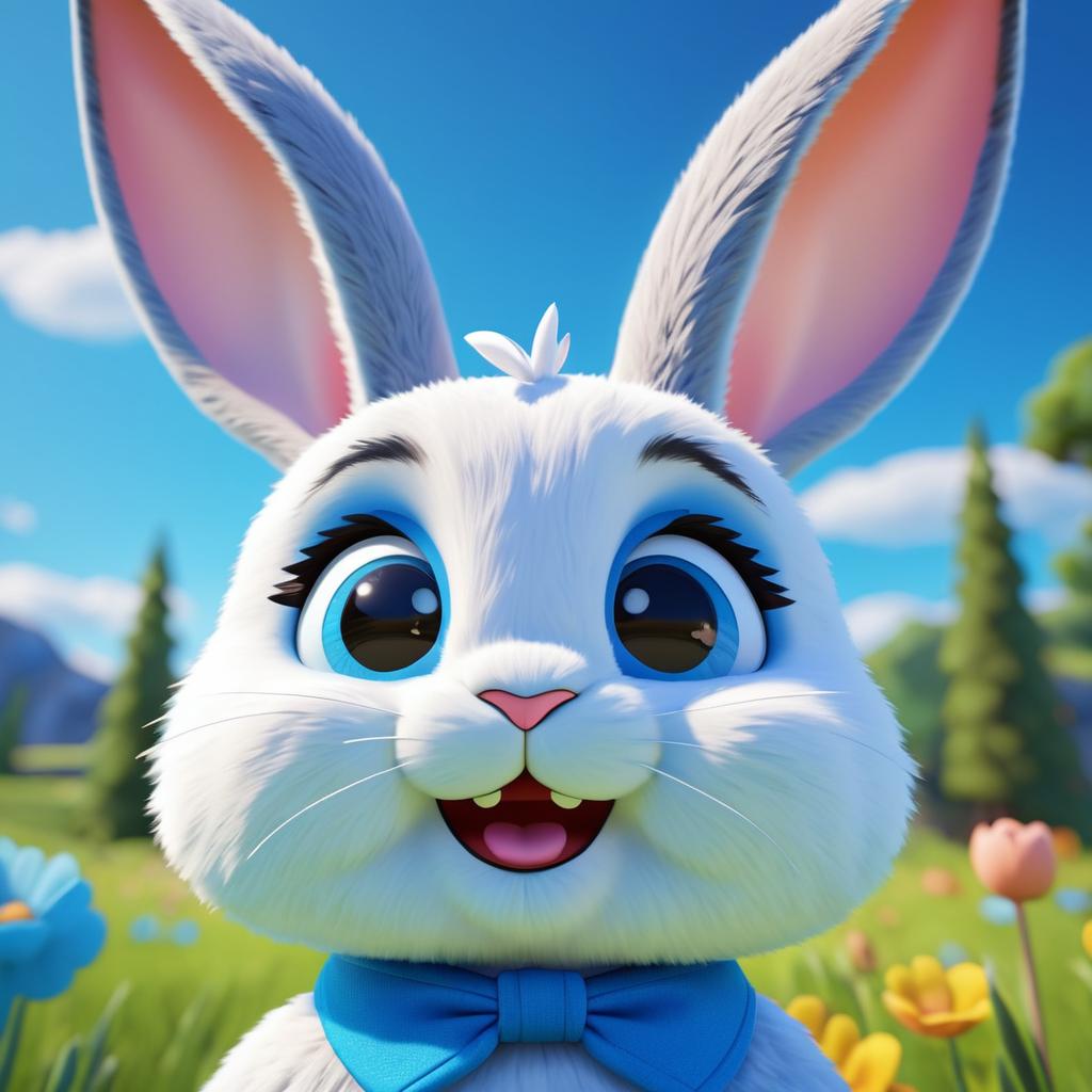 Cheerful Cartoon Rabbit Character Design