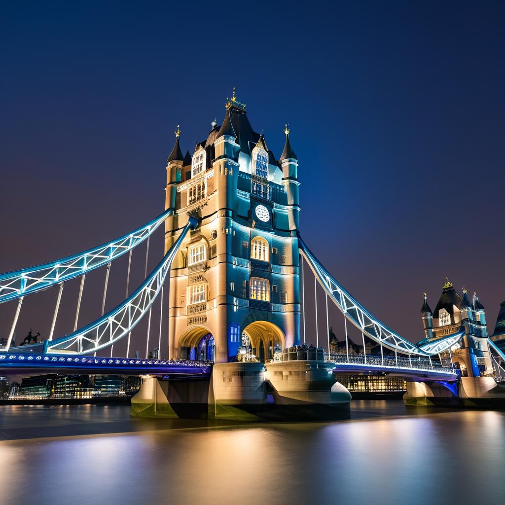 Dusk Illumination of Tower Bridge, London