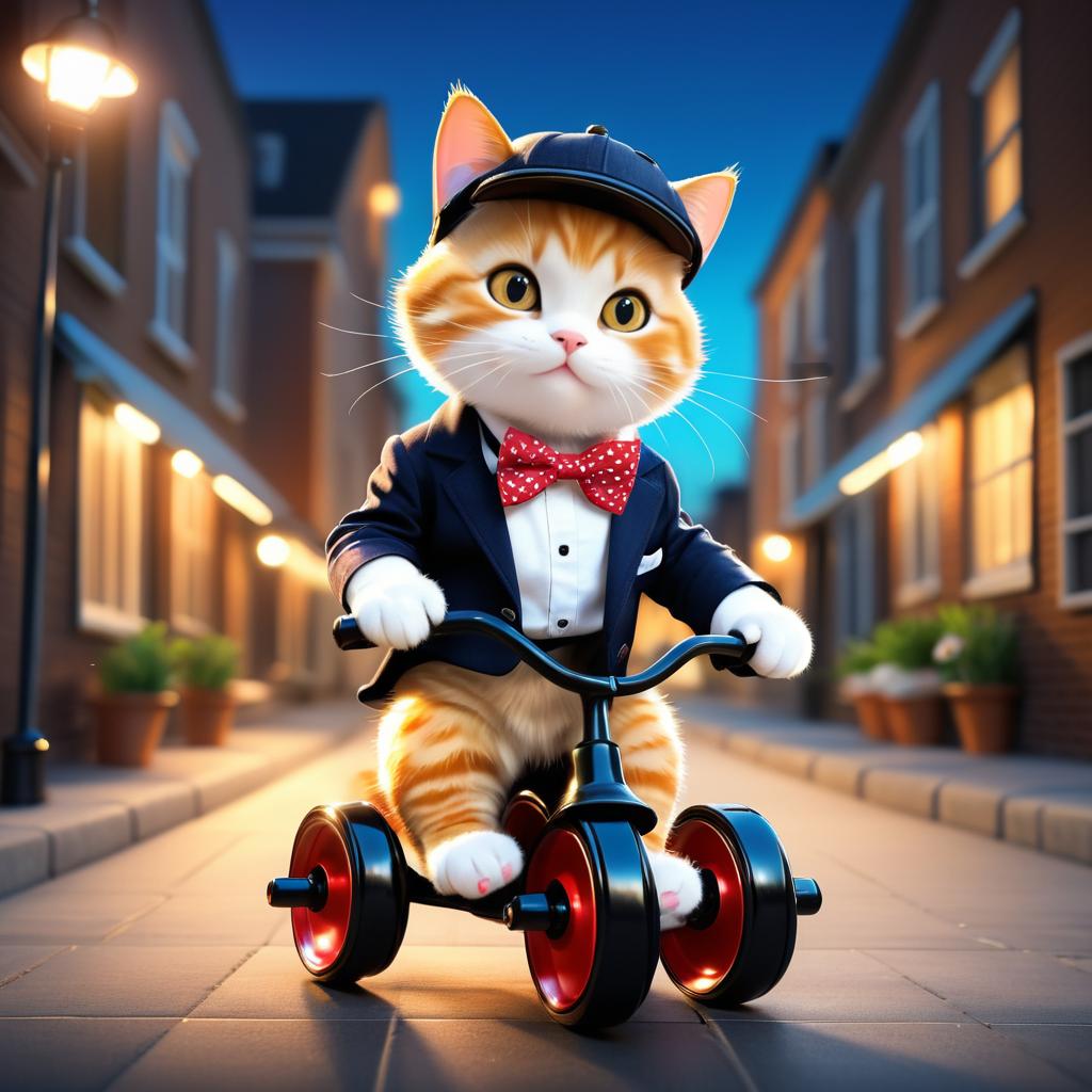 Cute Cat on a Tricycle Adventure