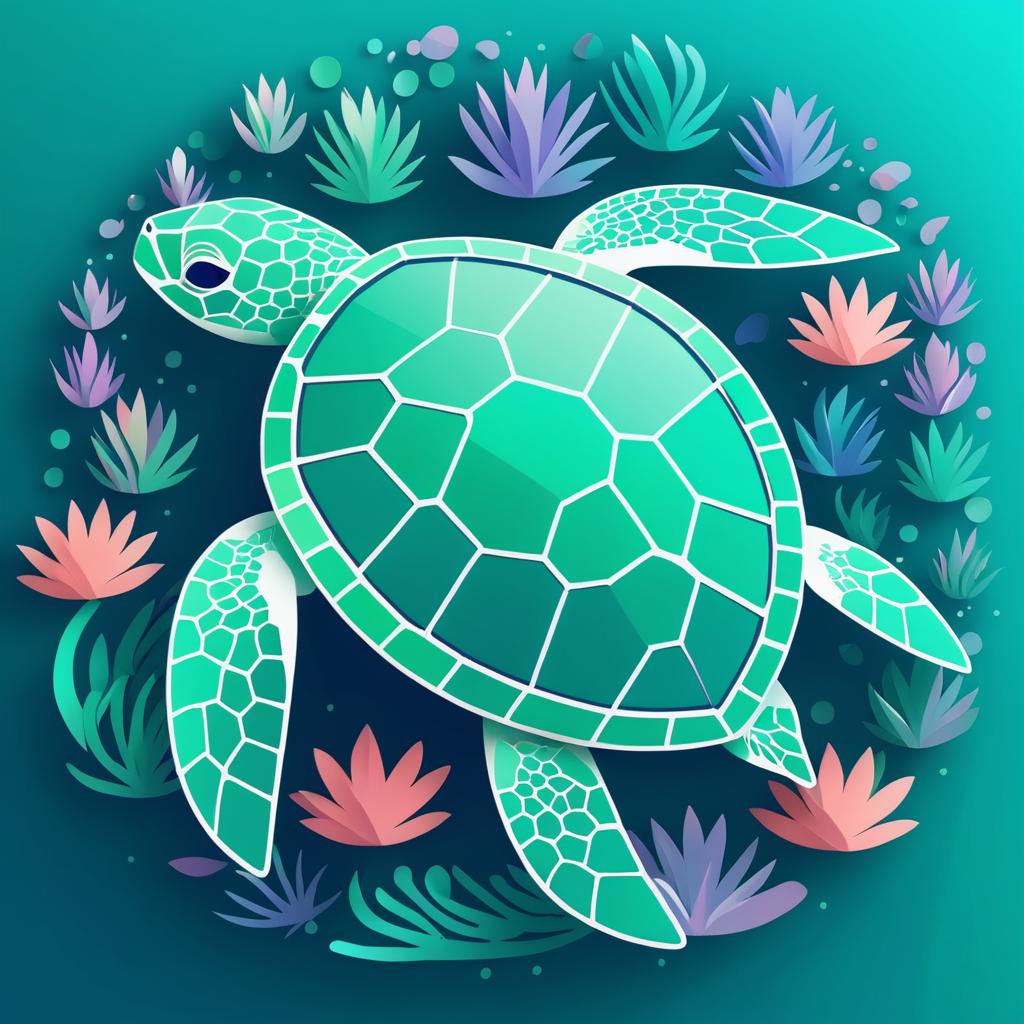 Tranquil Green Turtle TikTok Banner Design