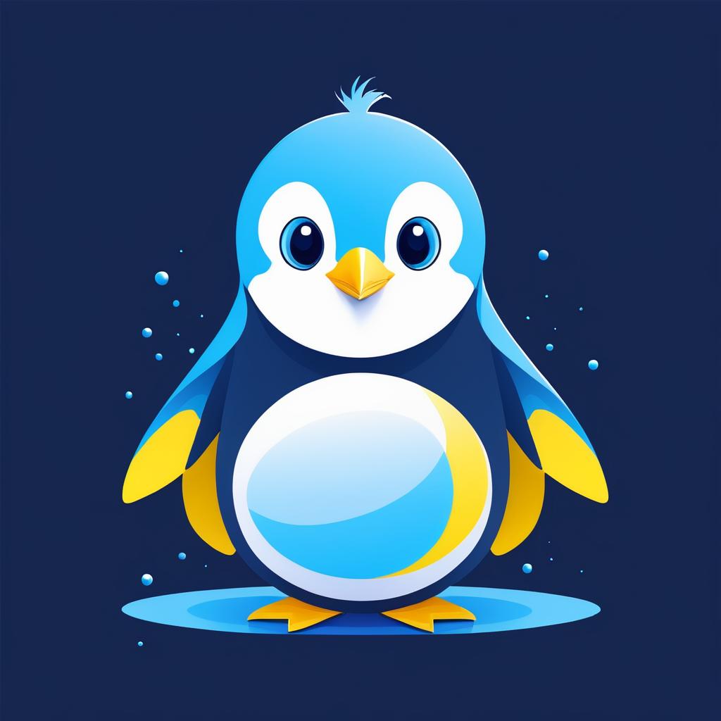 Adorable Vector Penguin T-Shirt Design