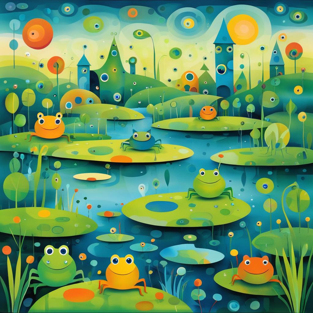 Surreal Landscape of Expressive Amphibians