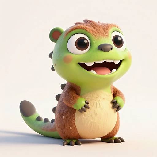 Cute 3D Cartoon Lizard Beaver