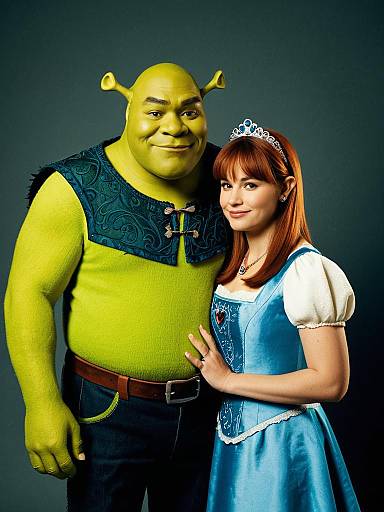 Couple in Shrek and Fiona Costumes