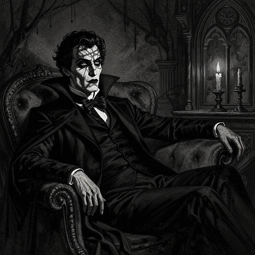 Victorian Gothic Vampire Silhouette