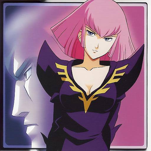 Illustration of Haman karn, gundam in the style of Yamashita takahiro