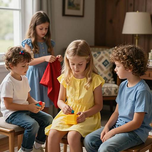 Children Playing Indoors in Cozy Setting
