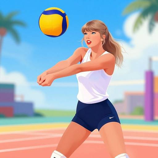 Taylor Swift Volleyball Action Scene