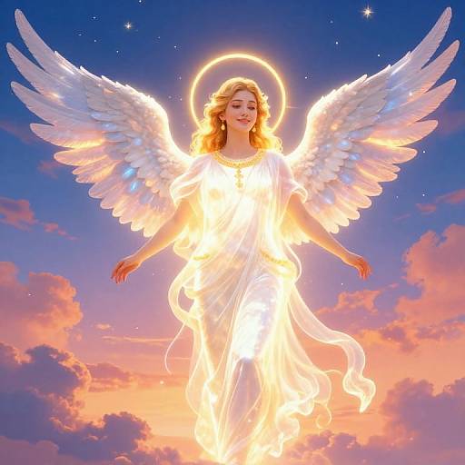 Luminous Angelic Deity with Radiant Halo