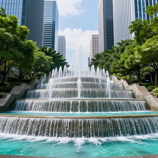 Surreal Upward Cascading Fountain