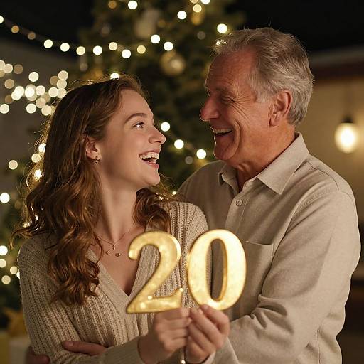 Joyful Father-Daughter Celebration Moment