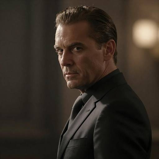 Serious Middle-Aged Man in Suit