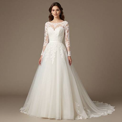 Simple Boho Wedding Dress with Lace Sleeves