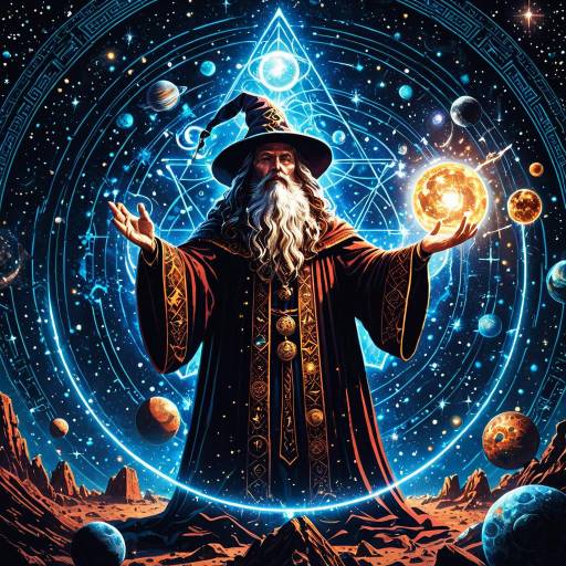 Ancient Wizard Conjuring Cosmic Spells Ancient Wizard Conjuring Cosmic Spells