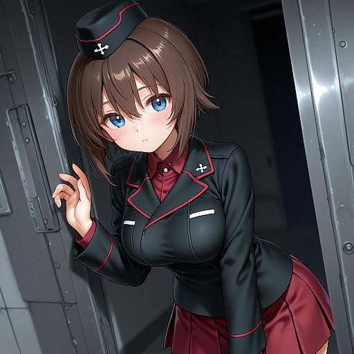 Illustration of Hida ema, girls und panzer in the style of Yoshida hideyuki