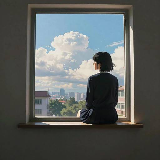 Stunning Schoolgirl Silhouette Outdoors