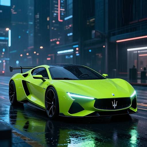 Futuristic Lime Green Maserati Concept