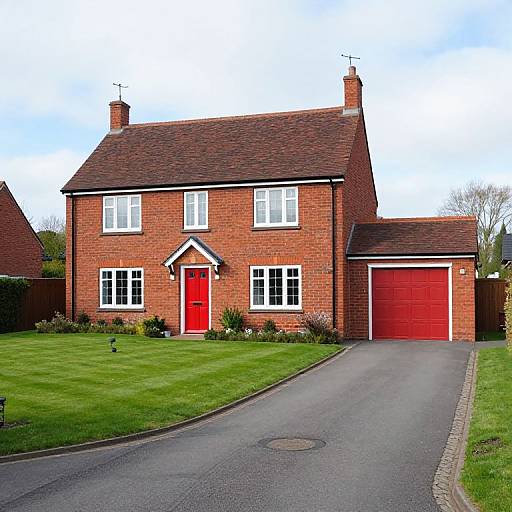 Two-Story Brick Detached House Exterior