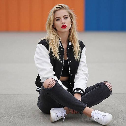 Blonde Woman on Concrete Dock