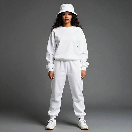 Woman in White Hip Hop Outfit
