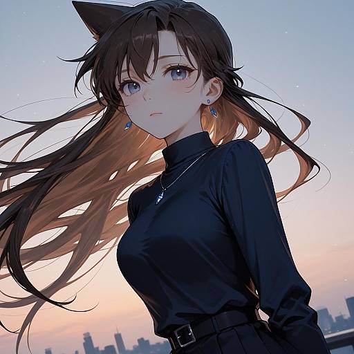 Illustration of Mouri ran, meitantei conan in the style of Tsu (lovesick1964)