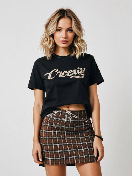 Blonde woman in casual streetwear