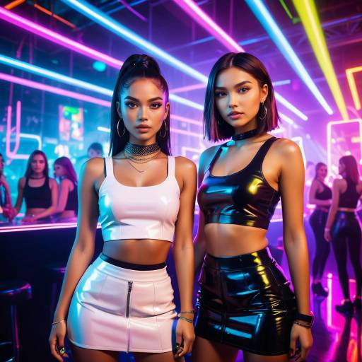 Vibrant Nightclub Scene with Stylish Women