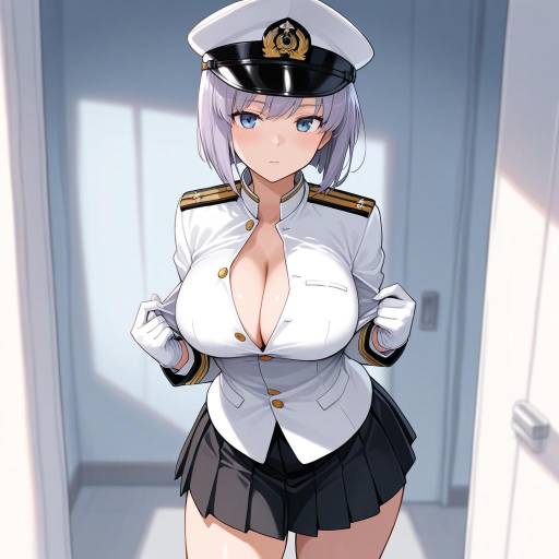Confident Admiral in Serene Moonlight