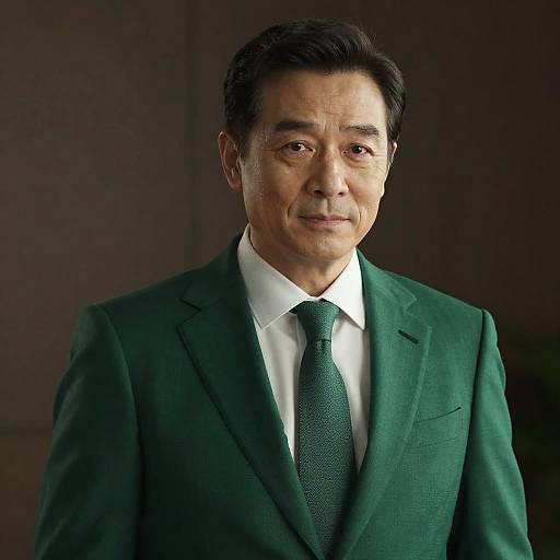 Cinematic Emerald-Green Middle-Aged Professional Portrait