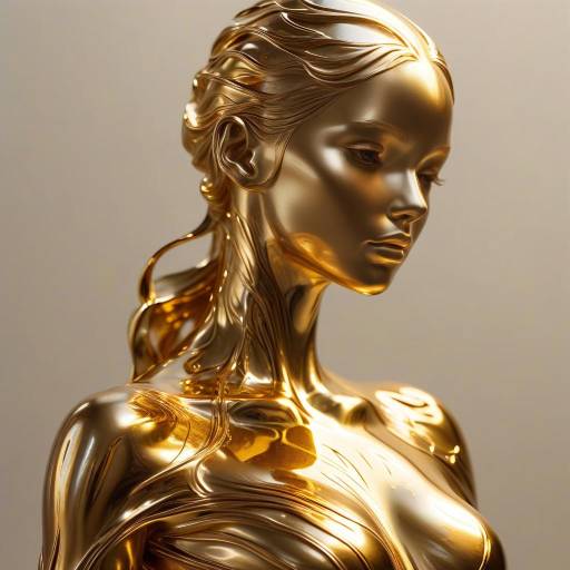 Futuristic Golden Sculpture of Elegance