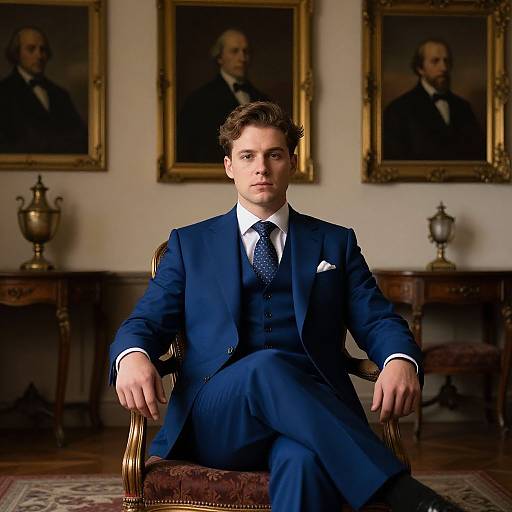 Classic Blue Suit Portrait Elegance