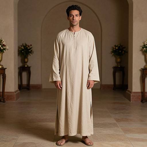 Man in Beige Robe Costume