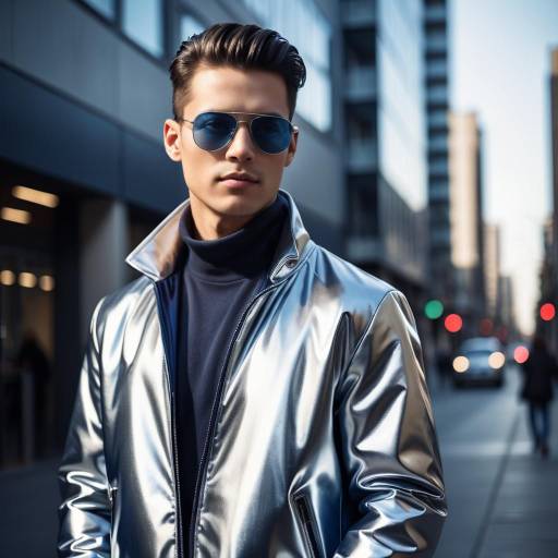 Stylish Young Man in Metallic Fashion