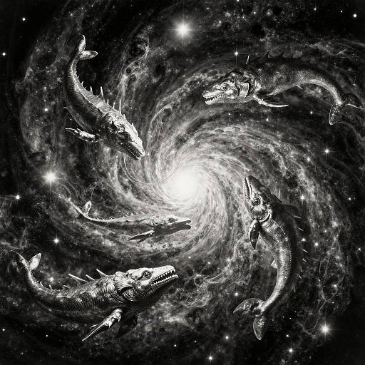 Surreal Cosmic Leviathans Collage