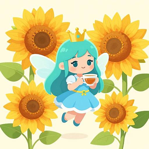 Cute Fairy with Turquoise Hair