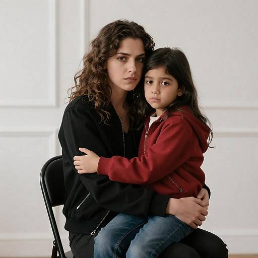 Emotive Portrait of Mother and Daughter