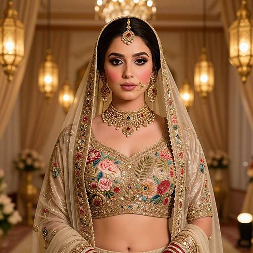 Realistic Bride in Luxurious Haldi Choli