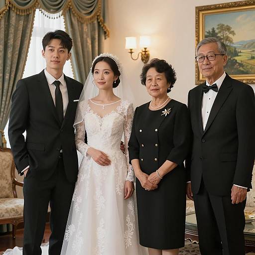 Elegant Wedding Portrait with Family